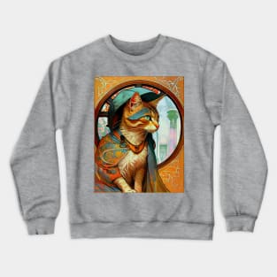 Renaissance Cat Art Nouveau Crewneck Sweatshirt